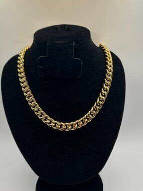 Cuban Chain Bracelet Set Real Gold Stainless Steel Plated 18mm 20in Mens Solid